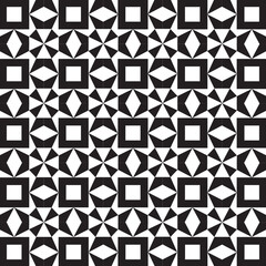 Seamless black geometric pattern with square and triangle 