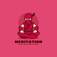 Mascot Cartoon Character Ninja Logo Design Vector Illustration Template Idea