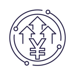 Yen icon with arrows