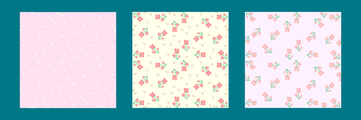 Floral seamless patterns. Vector design for paper, cover, fabric, interior decor and other users