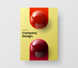 Minimalistic 3D spheres company identity layout. Bright brochure design vector concept.