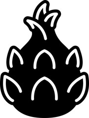 Obraz premium Dragon fruit glyph icon.