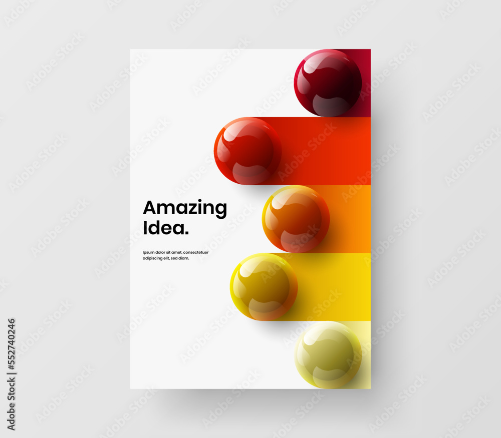 Canvas Prints isolated 3d balls brochure template. multicolored placard vector design concept.