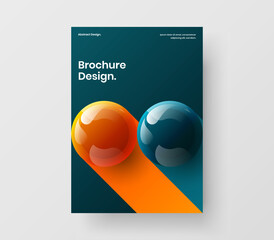 Minimalistic journal cover A4 design vector illustration. Unique 3D balls corporate identity layout.