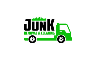 Illustration vector graphic of junk removal solution services logo design template.
