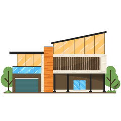 Modern House illustration in flat design style vector