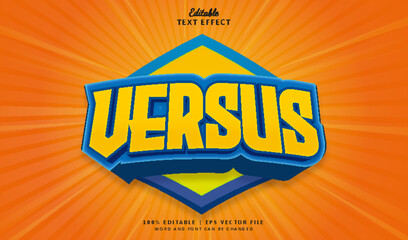 Versus editable text effect style logo game