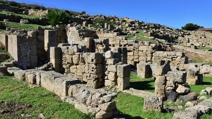 Fototapeta na wymiar most important archaeological sites Tharros on island Sardinia