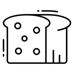 Bread vector icon on white background