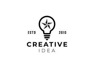 Creative idea vector design. Smart writer logotype