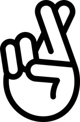 Finger crossed linear icon.