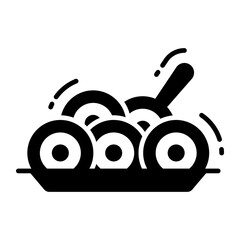 Spaghetti pasta in bowl, noodles in trendy style