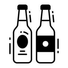 Wine bottles icon isolated on white background