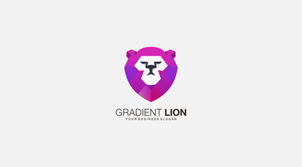 Gradient Lion logo design illustration vector