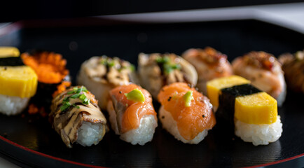 Chef cooking sushi in the kitchen