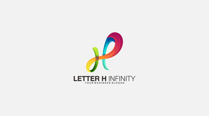 Gradient Letter h infinity vector template logo design icon