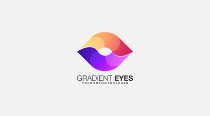 Gradient eyes vector logo design illustration