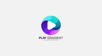 Play gradient logo vector icon design template
