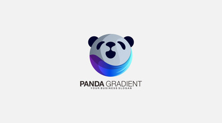 Panda gradient vector logo design template symbol