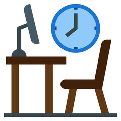 work at home flat icon