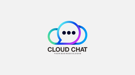 Cloud chat vector logo design symbol illustration