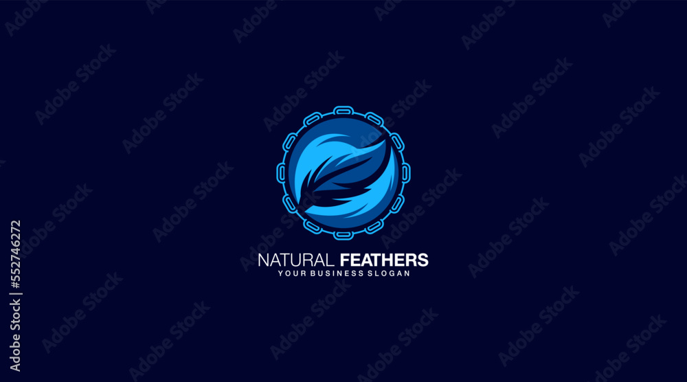 Wall mural Natural feathers logo design vector illustration icon