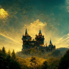 Obraz premium old castle in the night