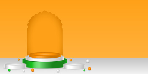 Vector illustration of realistic 3d Podium display template banner for Instagram social media post