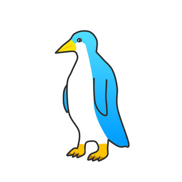 Clip art of cute blue penguin