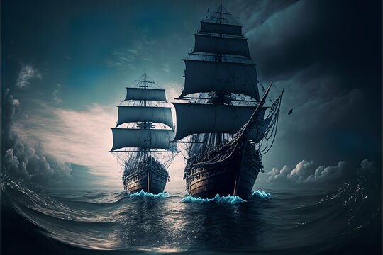 Wallpaper Mural Pirate Ship | Muralunique