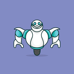 Sophisticated and cute guard robot logo mascot design with one wheel