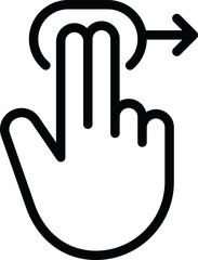 Fingers swipe linear icon.