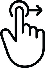 Fingers swipe linear icon.
