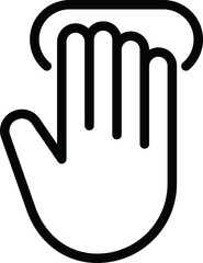 Fingers touch linear icon.