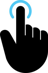 Finger touch screen gesture.