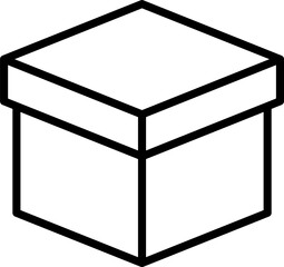 Carton box thin line icon.