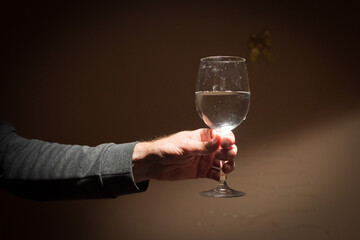 glass of wine on a dark background
