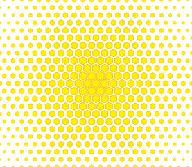 Yellow seamless hexagon geometric pattern. Vector illustration