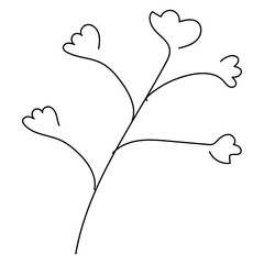 Abstract Flower Leaf single line