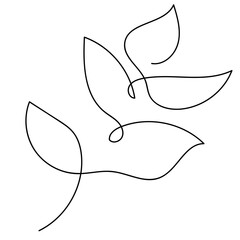 Abstract Flower Leaf single line