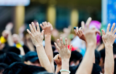 hands raised