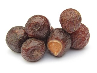 Indian soapberry isolated on white background 