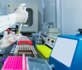 working at laboratory