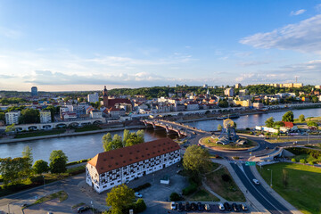 Beautiful aerial view of the old town of Gorzów Wlkp Lubuskie Voivodeship Poland.