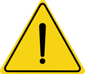 Yellow warning sign . Hazard warning attention sign with exclamation mark symbol