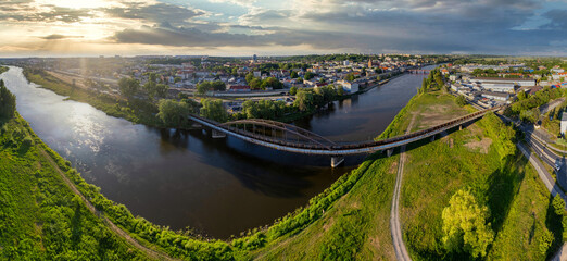 Beautiful aerial view of the old town of Gorzów Wlkp Lubuskie Voivodeship Poland.