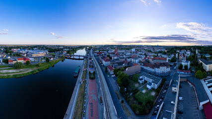 Beautiful aerial view of the old town of Gorzów Wlkp Lubuskie Voivodeship Poland.