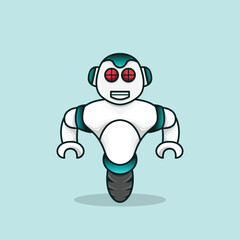 Sophisticated and cute one-wheeled robot logo mascot design