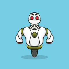 sophisticated one wheeled robot logo mascot design