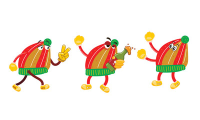 winter christmas mascot cartoon character.